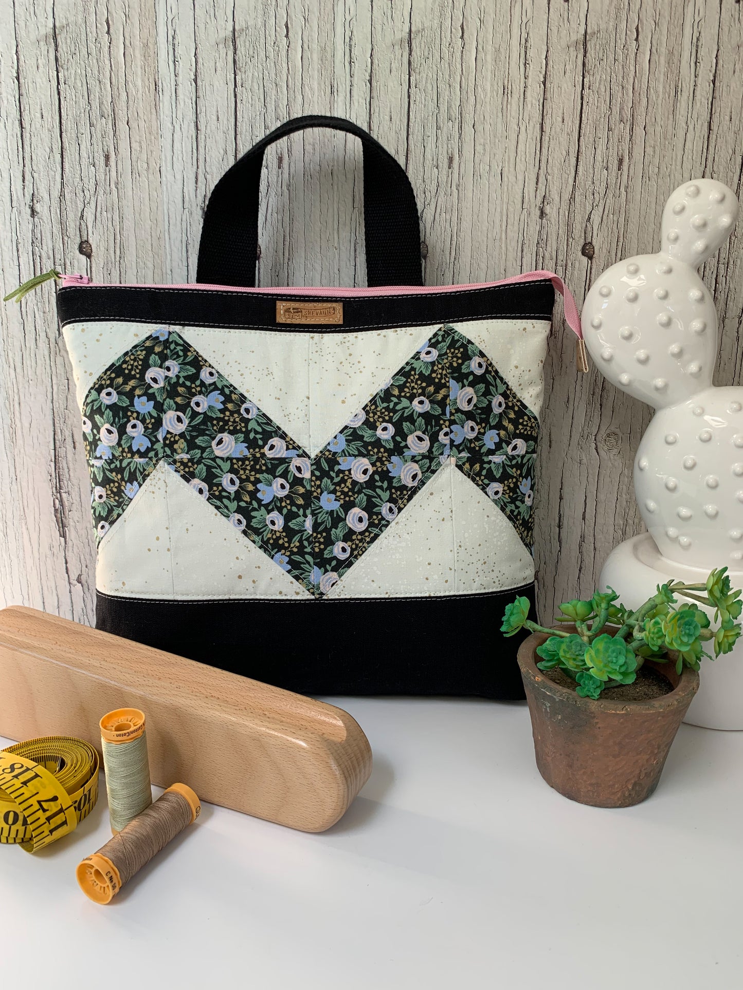 Top Handle Quilted Block Project Bag