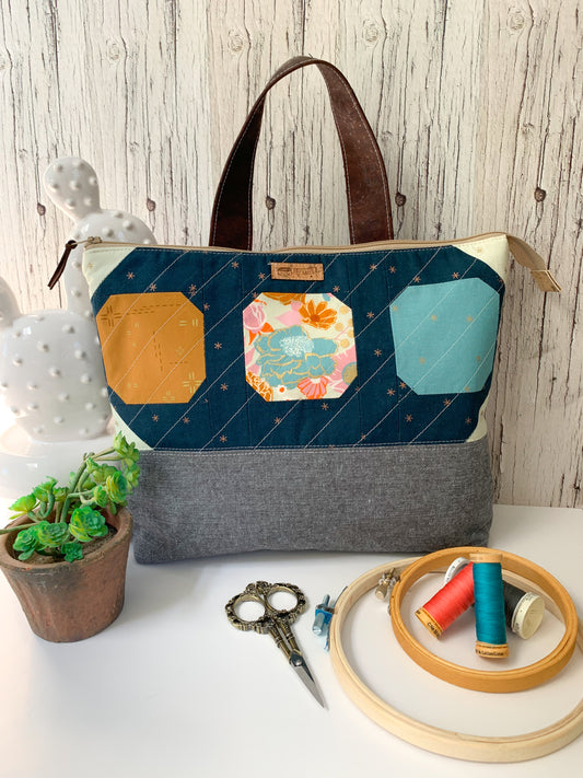 Top Handle Quilted Block Project Bag